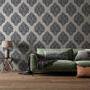 Adhya Gold Damask Wallpaper