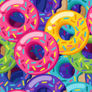 Colourful Donuts Art Self Adhesive Sticker For Refrigerator