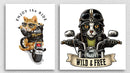 Rider Funny Cat Wall Art
