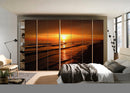 Sunset In Beach Self Adhesive Sticker For Wardrobe