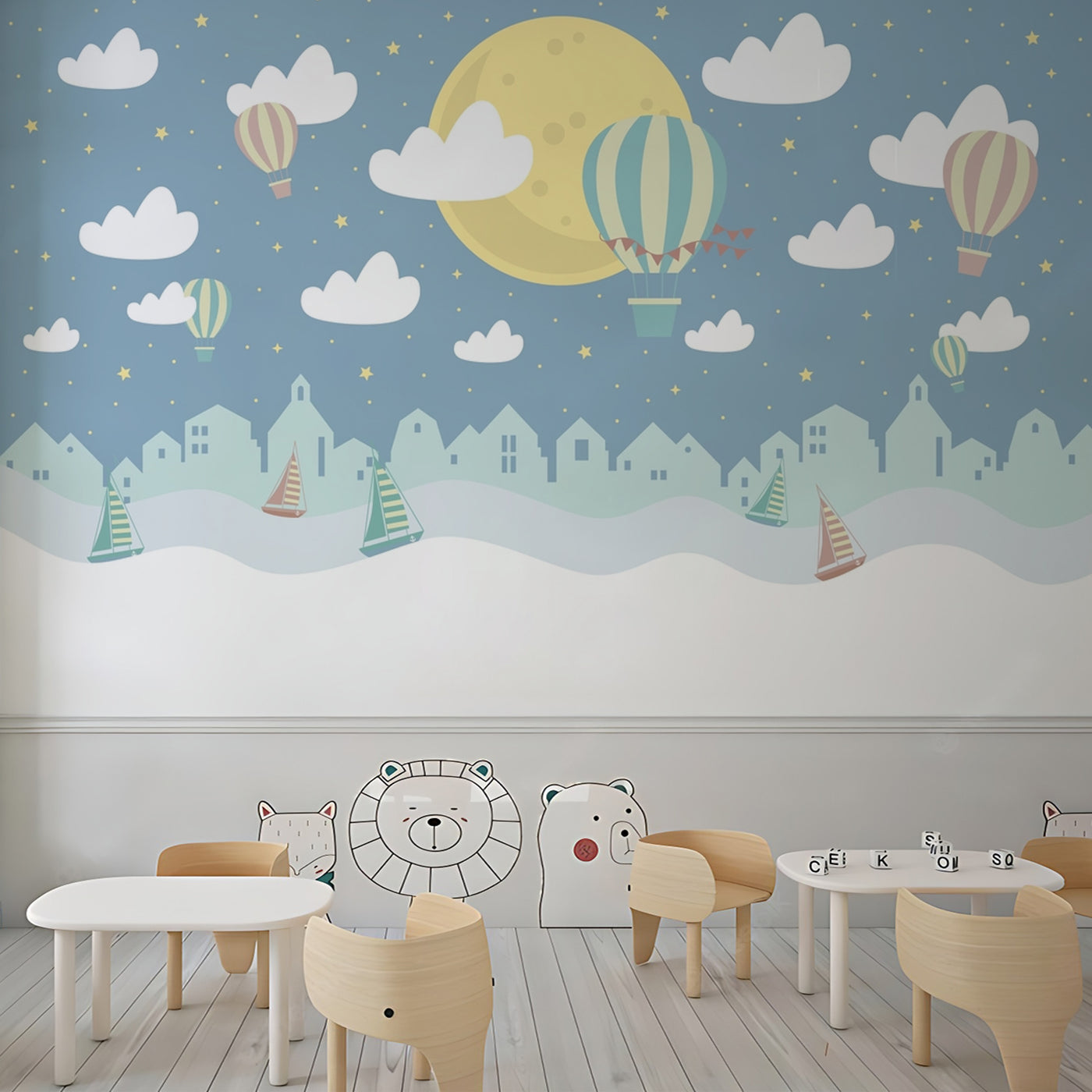 Clouds & Balloon Wallpaper