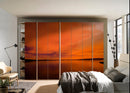 Orange Sky Painting Self Adhesive Sticker For Wardrobe