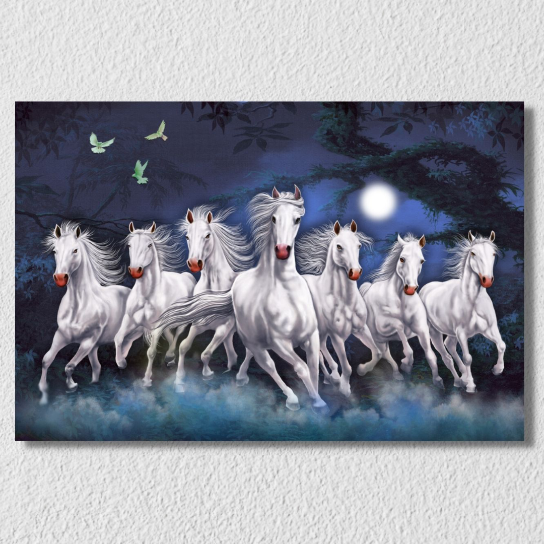 7 Horses Landscape Wall Art 3