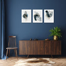 Watercolour Patch With Golden Lines, Set Of 3