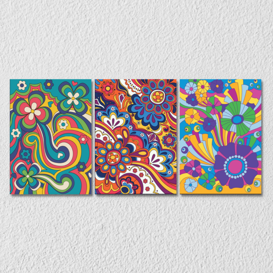 Psychedelic Wall Art, Set Of 3