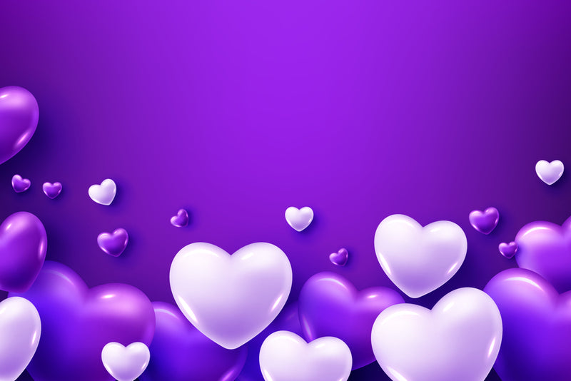 White Heart Purple Wallpaper