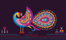Pink Peacock Art Self Adhesive Sticker For Refrigerator
