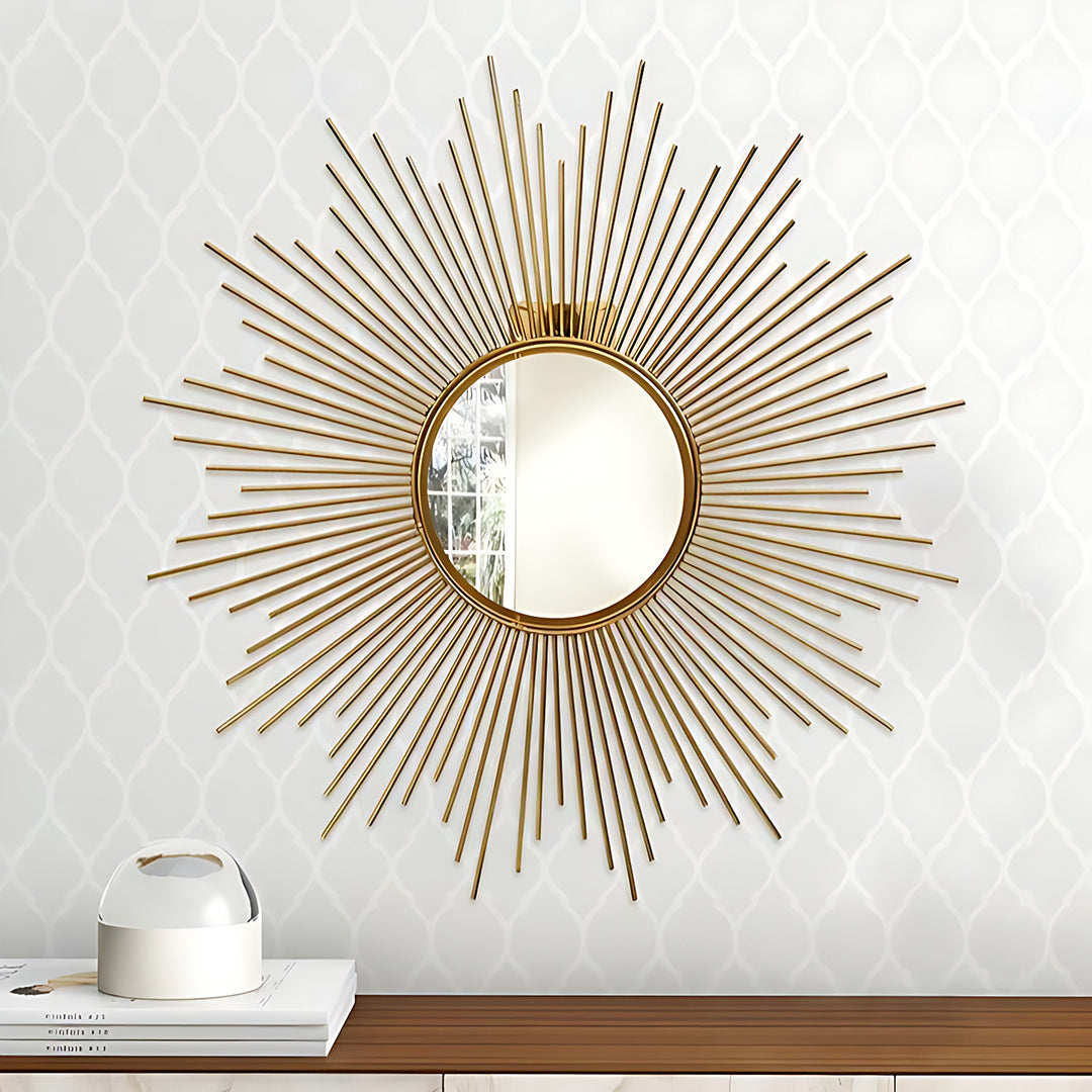 Golden Spiked Wall Mirror