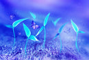 Purple Butterfly On Leafs Self Adhesive Sticker For Wardrobe