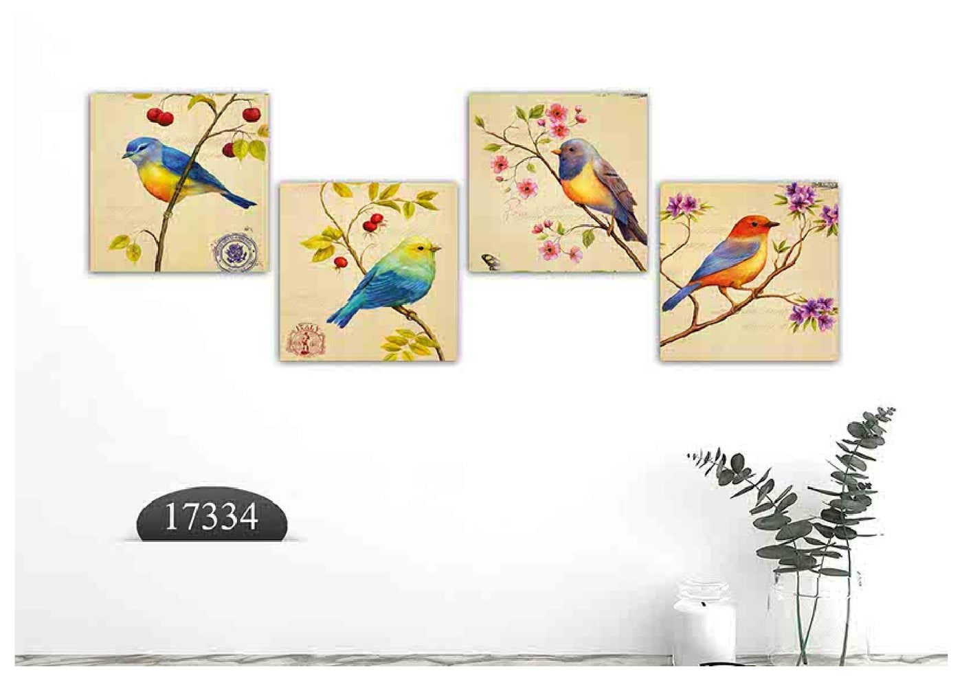 Beautiful Birds Art, Set Of 4