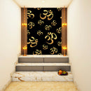 Golden Black Om Art Self Adhesive Sticker Poster