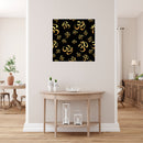 Golden Black Om Art Self Adhesive Sticker Poster