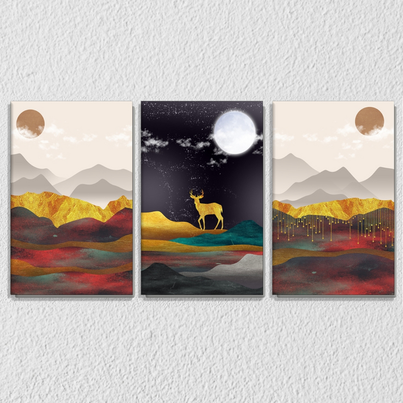 Deer Inspired Wall Art 3, Set Of 3