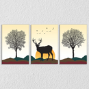 Deer Inspired Wall Art 1, Set Of 3