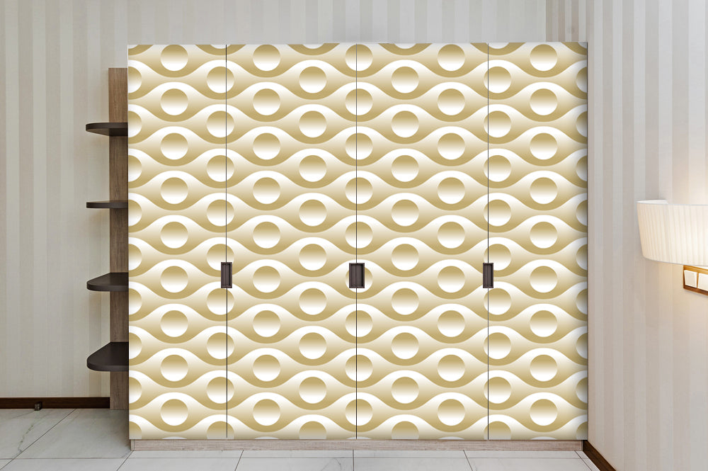 Cream Colour 3D Desing Self Adhesive Sticker For Wardrobe