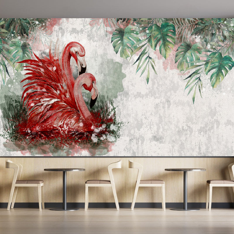 Painted Flamingo Wallpaper