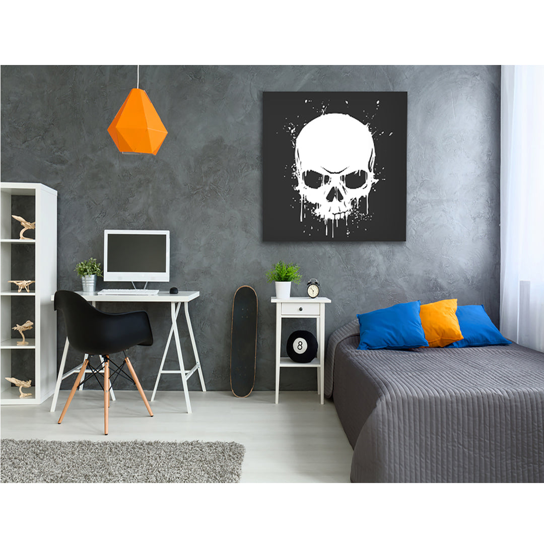White Skull Self Adhesive Sticker Poster