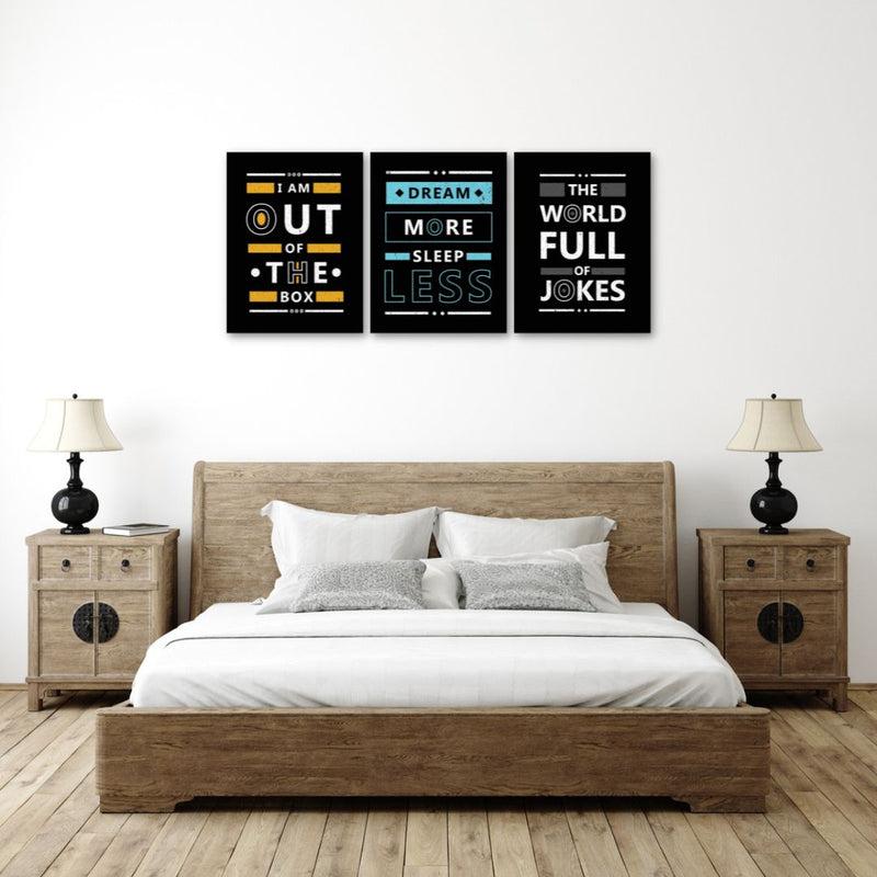 Inspirational Quotes Wall Art, Set Of 3