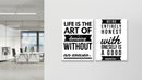 Life is the art of drawing without an eraser Set of 2