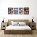 Flamingo Tropical Wildlife Poster, Set Of 4
