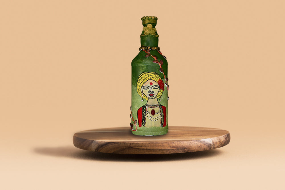 Tribal Woman Bottle Art