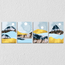 Abstract Mountain Scene, Set Of 4