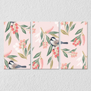 Cherry Twigs and Bird Wall Art, Set Of 3