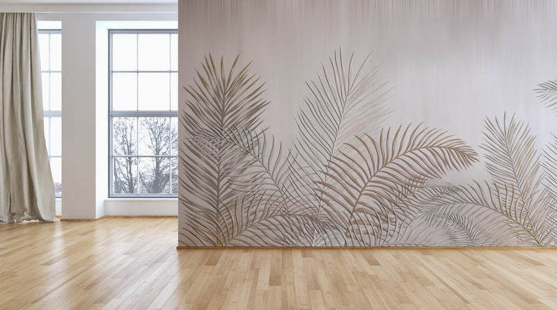 Tropical Exotic Palm Leaf Wallpaper