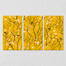 Black Branches On Mustard Wall Art, Set Of 3