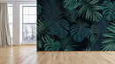 Tropical Dark Green Leaves Wallpaper