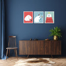Cute Christmas Bear Art, Set Of 3