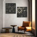 Black Golden Moon Phases, Set Of 2