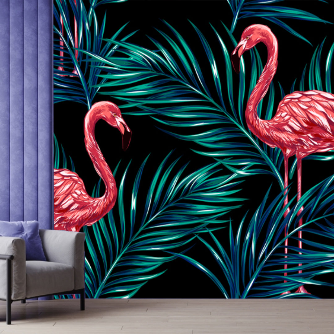 Flamingo Black Wallpaper