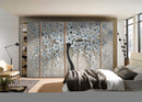 3D White Flower Plant Self Adhesive Sticker For Wardrobe