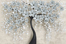 3D White Flower Plant Self Adhesive Sticker For Wardrobe