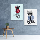 Stay Cool Cat Art, Set Of 2
