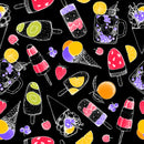 Colourful Candys On Black Art Self Adhesive Sticker For Refrigerator
