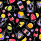 Colourful Candys On Black Art Self Adhesive Sticker For Refrigerator