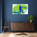 Cricket Batsman Wall Art, Set Of 2