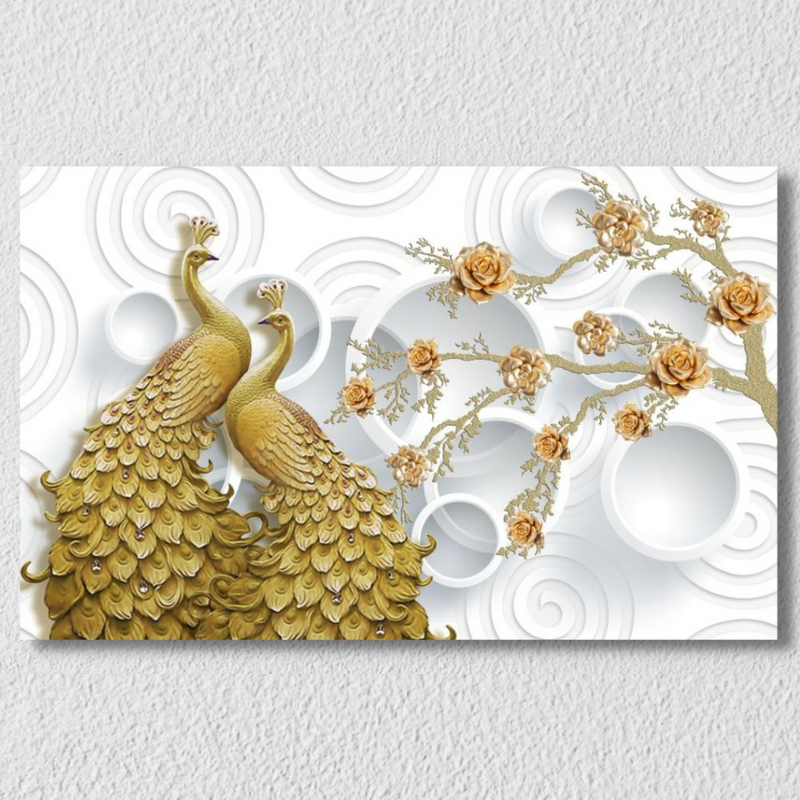 Golden Peacock Art