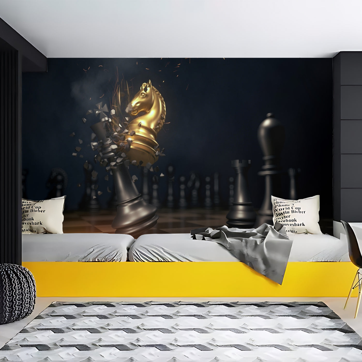 Black & Gold Knight Figure Wallpaper