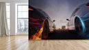 Fire And Spark In The Car Wheels Wallpaper
