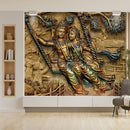 Radha Krishna Stone Art Wallpaper