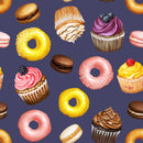 Donuts And Cupcake Art Self Adhesive Sticker For Refrigerator