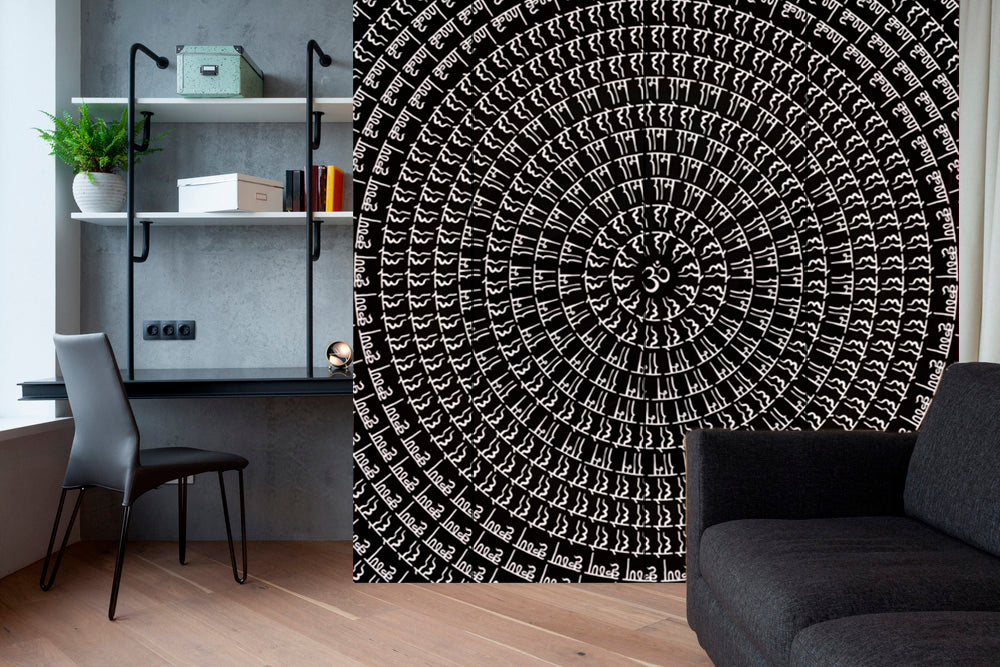 Om Mandala Art Self Adhesive Sticker For Wardrobe