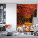 Landscape Red Tree Wallpaper