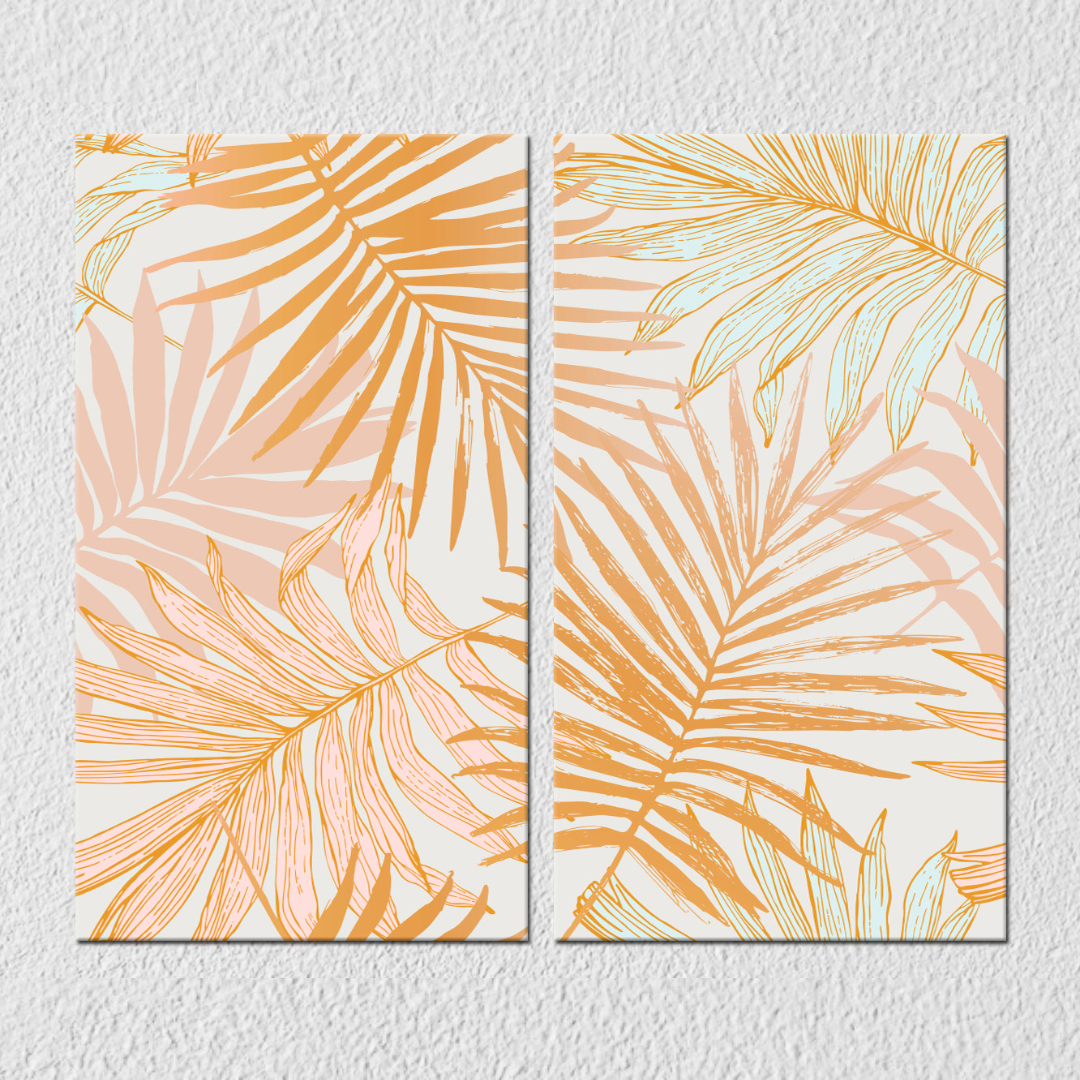 Palm Leaves Wall Art, Set Of 2