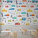 Vehicles Nursery School Wallpaper