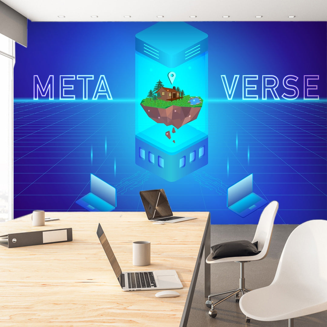 Meta Verse Blue Wallpaper