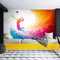 Multicolor Volley Ball Stensil Wallpaper